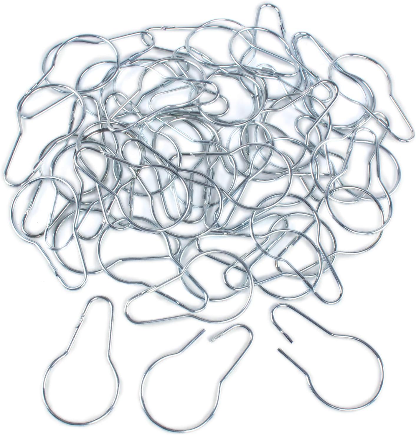 Silver Metal Shower Curtain Hooks - Organize with Ease!