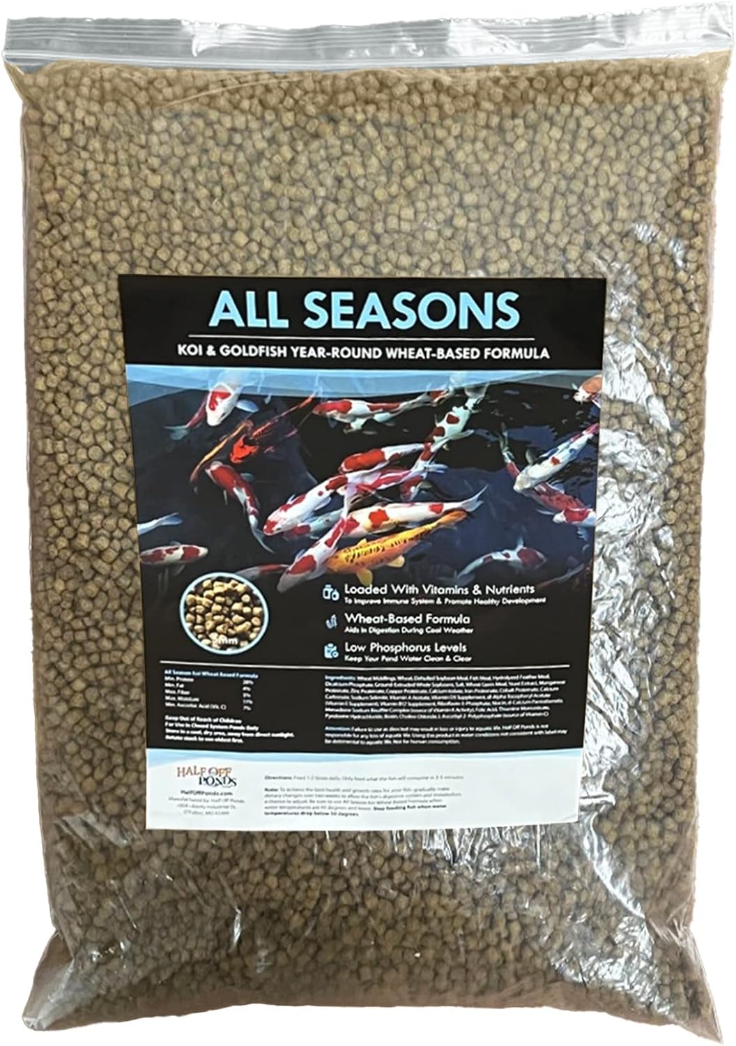 All Seasons Koi Fish Food with 28% Protein for Healthy Ponds
