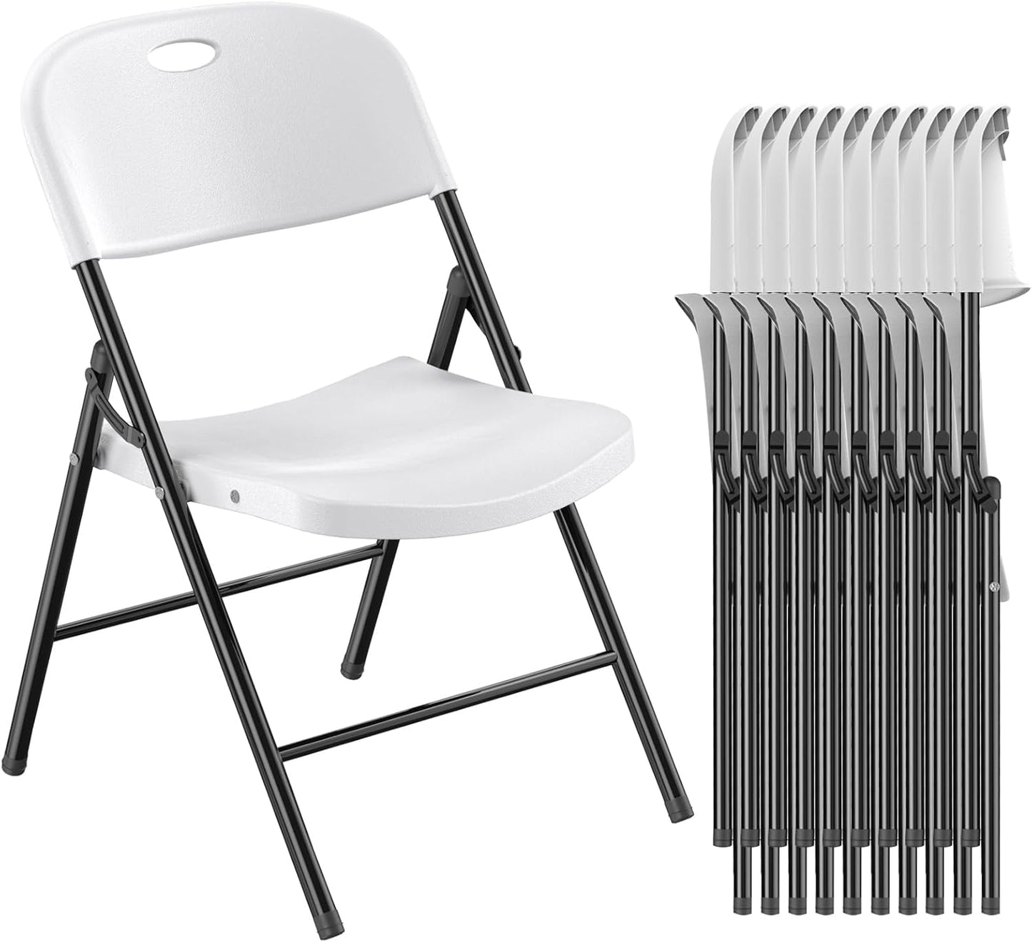 Heavy Duty Plastic Folding Chair with 650 Weight Limit for Events