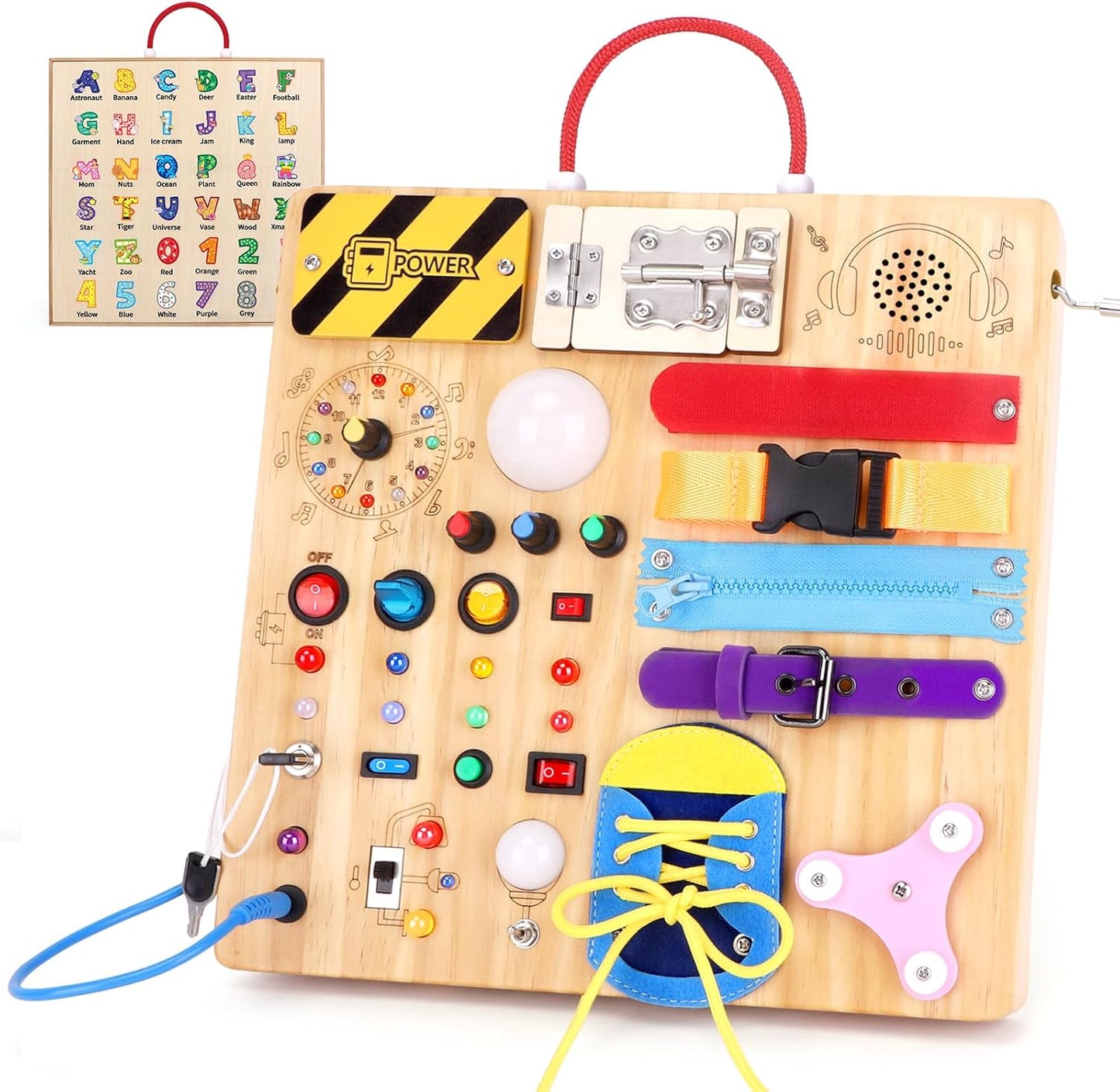 Busy Board Montessori Toys for 1-3 Year Olds, Fun Learning Tool