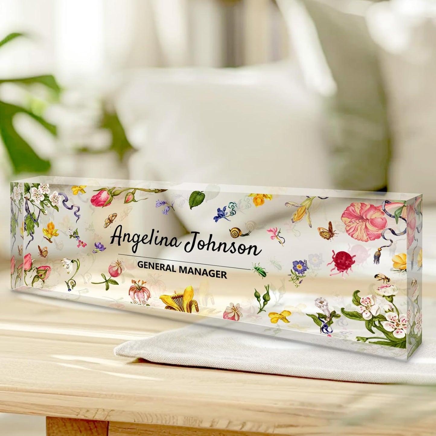 Custom Acrylic Desk Name Plate - Personalized Office Gift