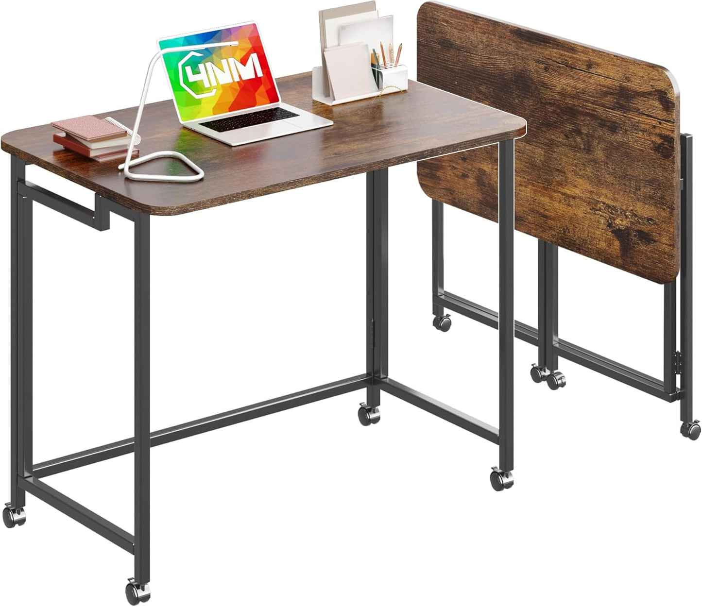4NM 31.5 Mobile Small Rolling Computer Desk for Compact Spaces