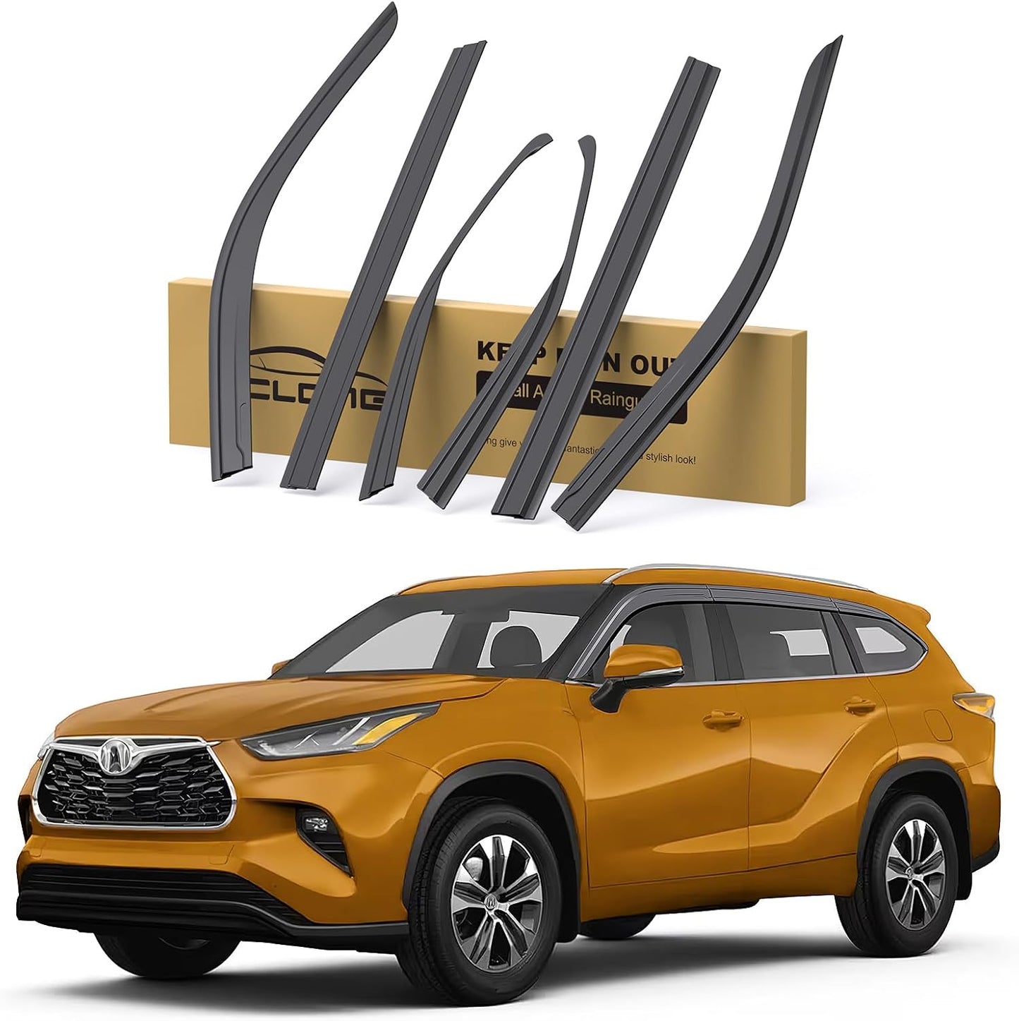 Rain Guards for Toyota Highlander 2020-2024 - Durable Wind Deflectors