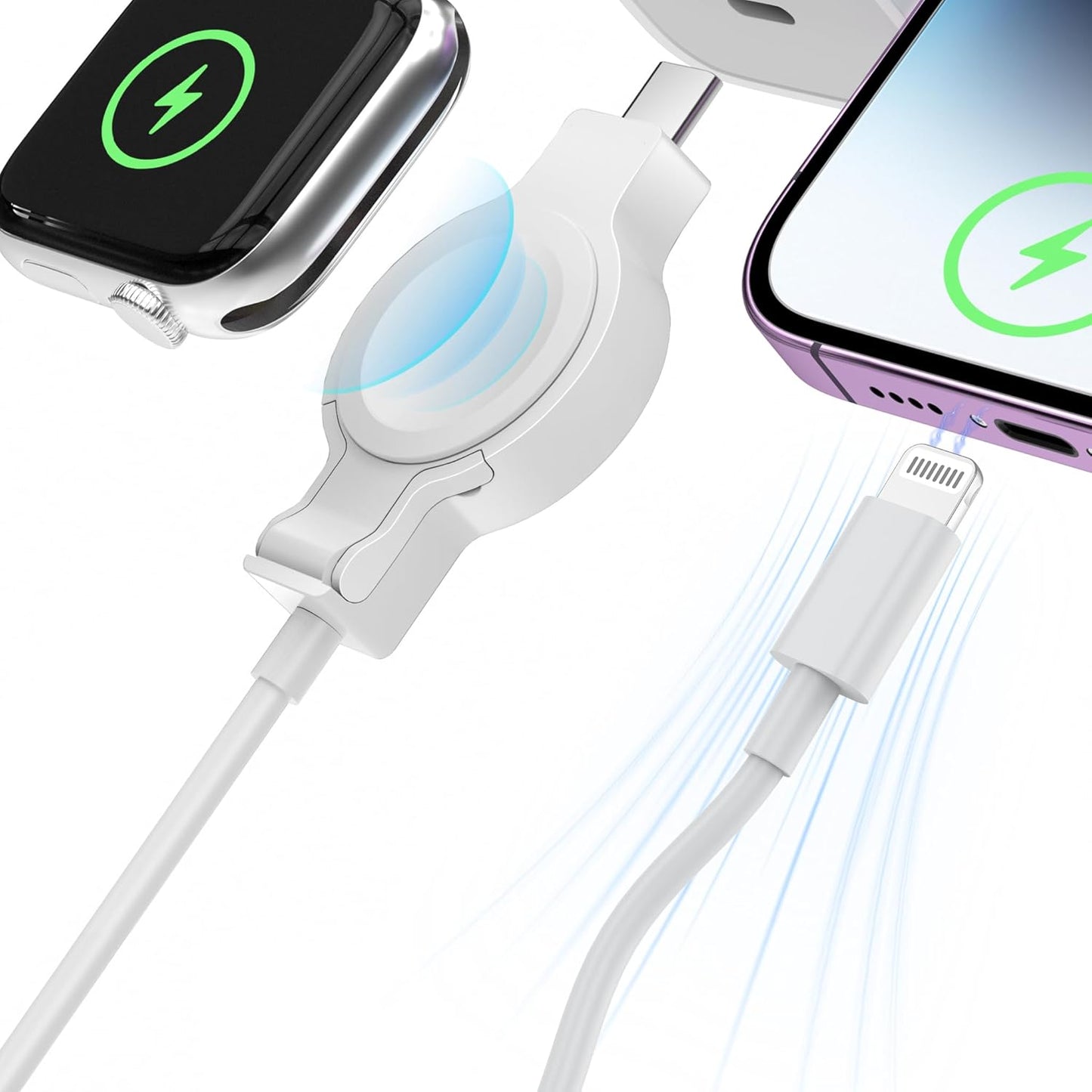 6FT Magnetic Fast Charger for Apple Watch & iPhone