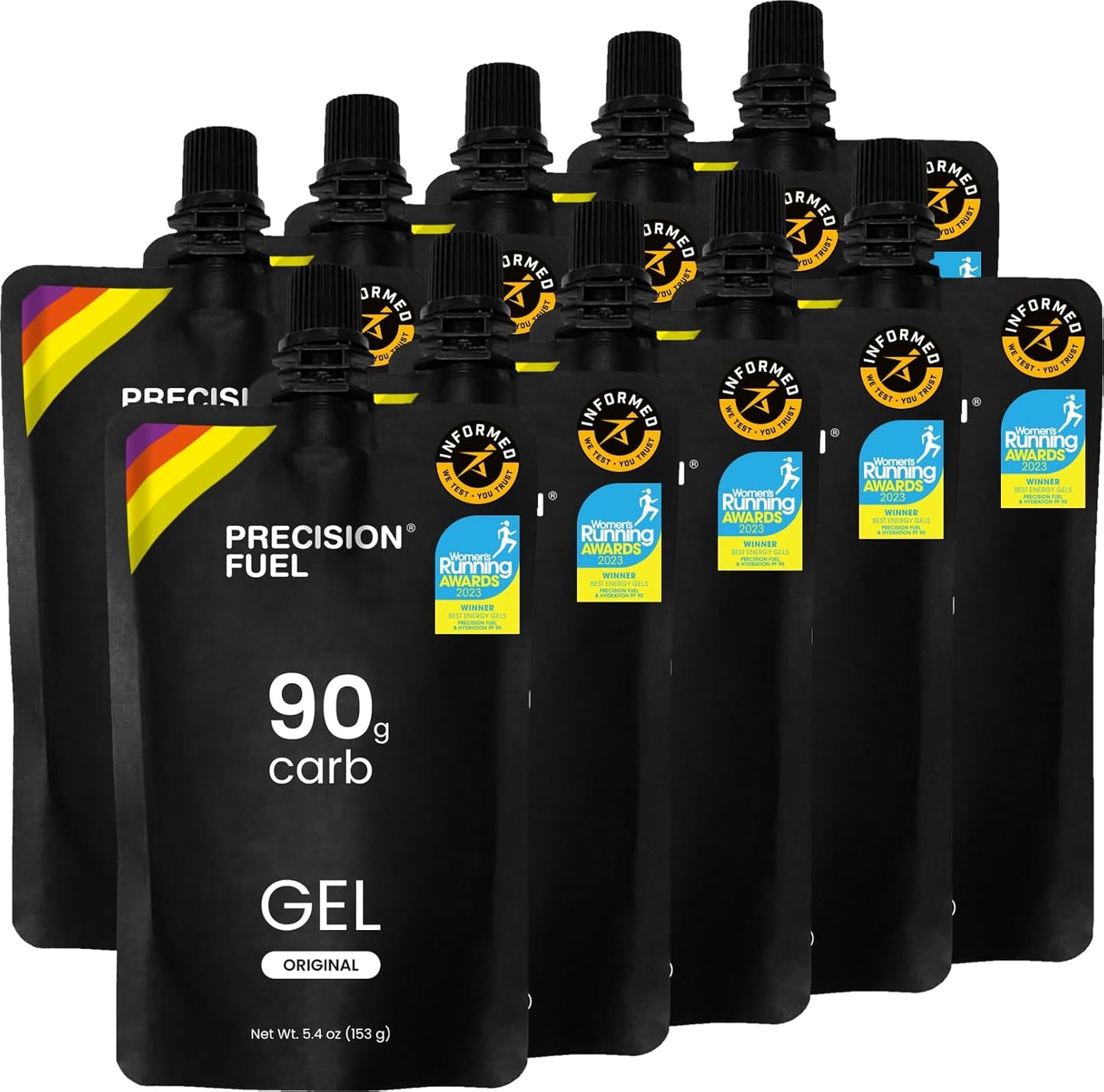 Precision Fuel PF90 Energy Gels for Endurance Athletes - 10 Pack