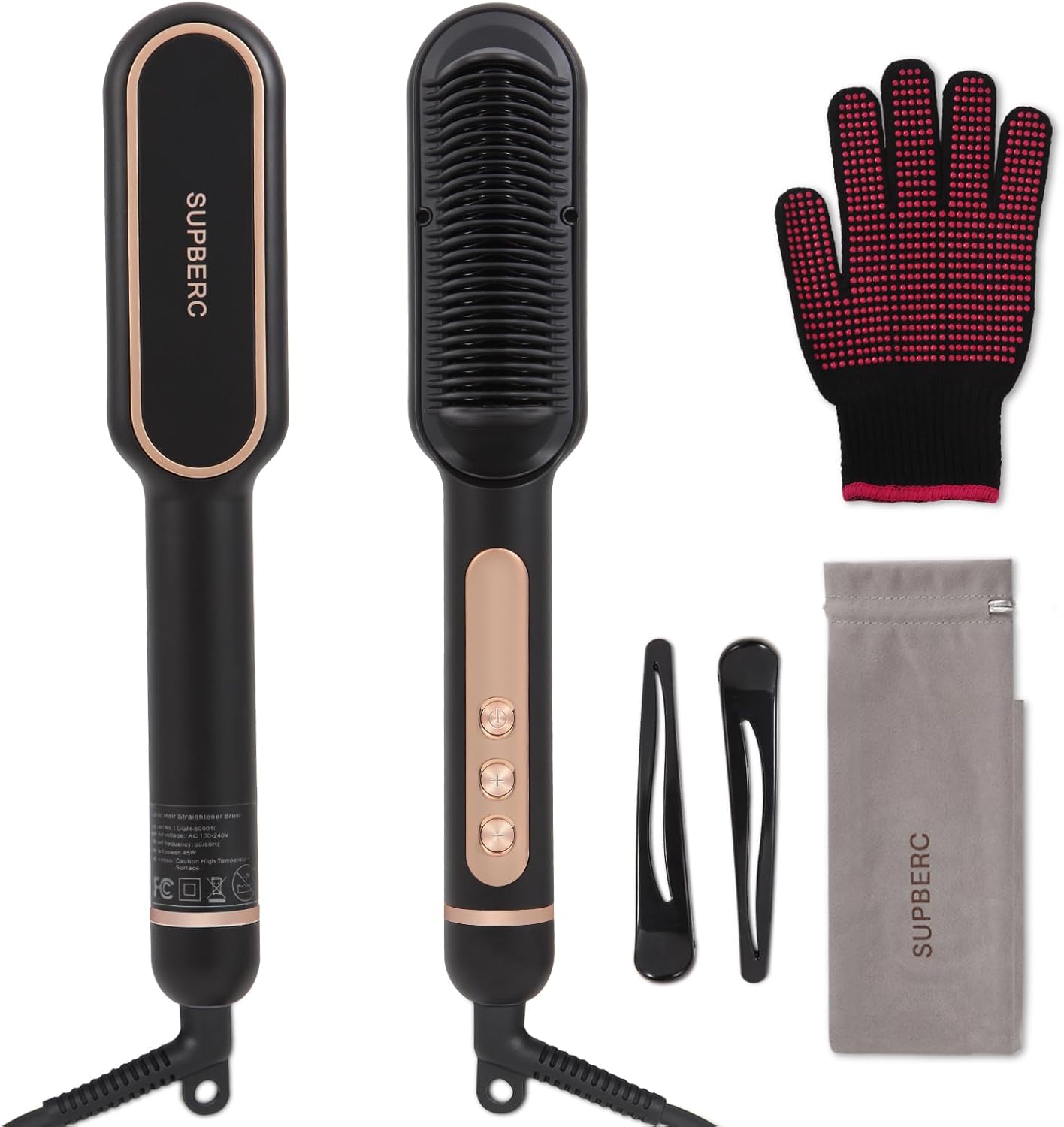 Negative Ionic Hair Straightener Brush with Fast Heating Features