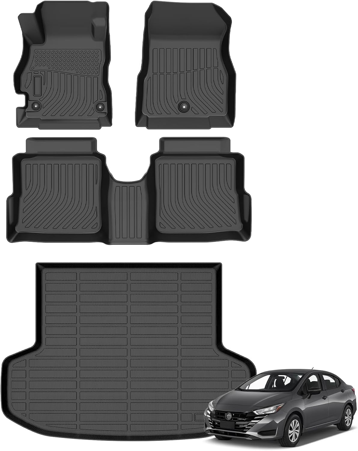 All Weather Floor Mats & Cargo Liner for Nissan Versa 2020-2025