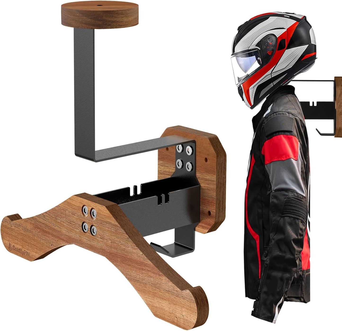 Helmet Holder - BoldByPIN Motorcycle Helmet Rack Wall Mount