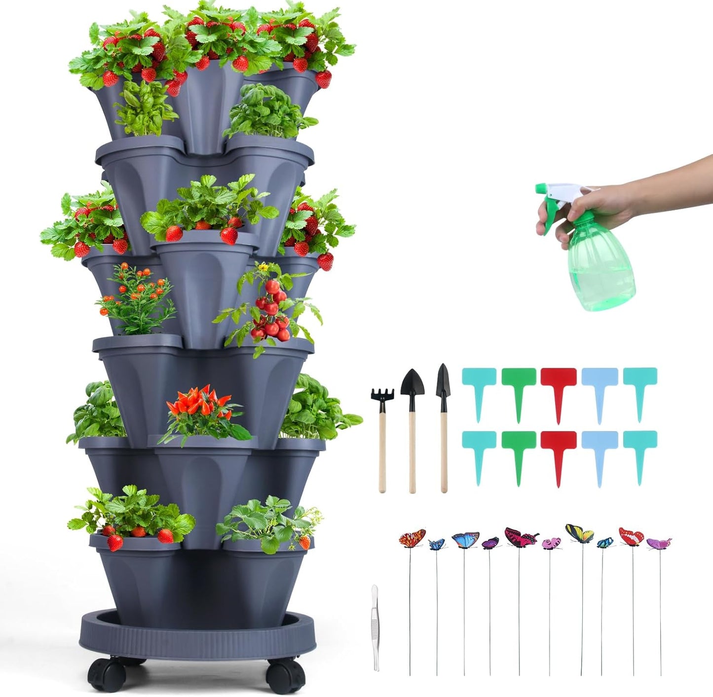 Vertical Planter with 6 Tiers for Indoor and Outdoor Gardening