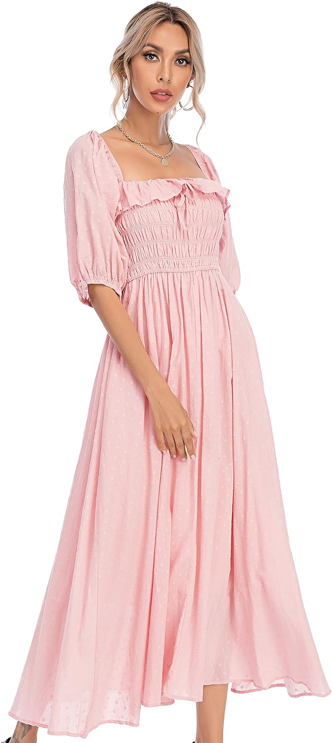 R.Vivimos Women Summer Half Sleeve Cotton Ruffled Dresses Review