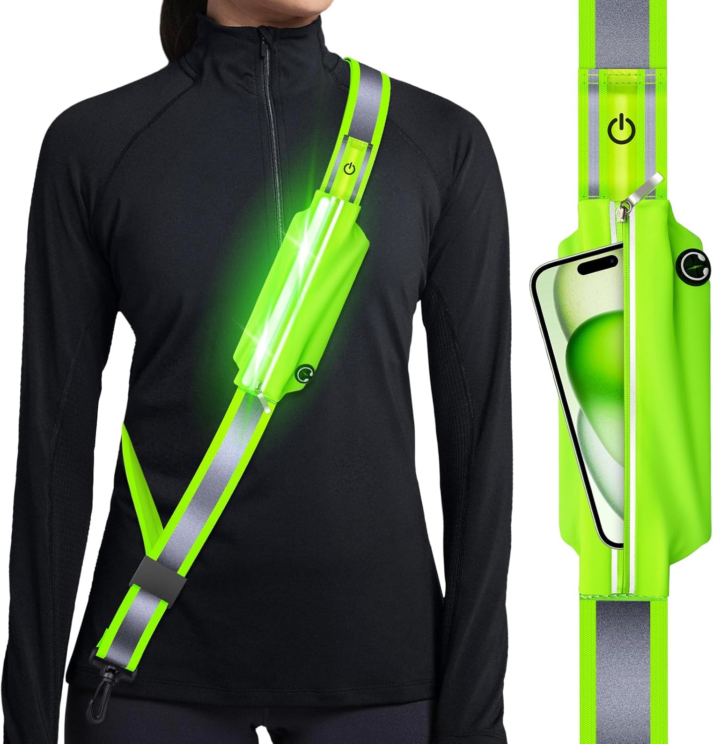 Nighttime Safety Reflective Belt with LED Lights | Ylzzrs