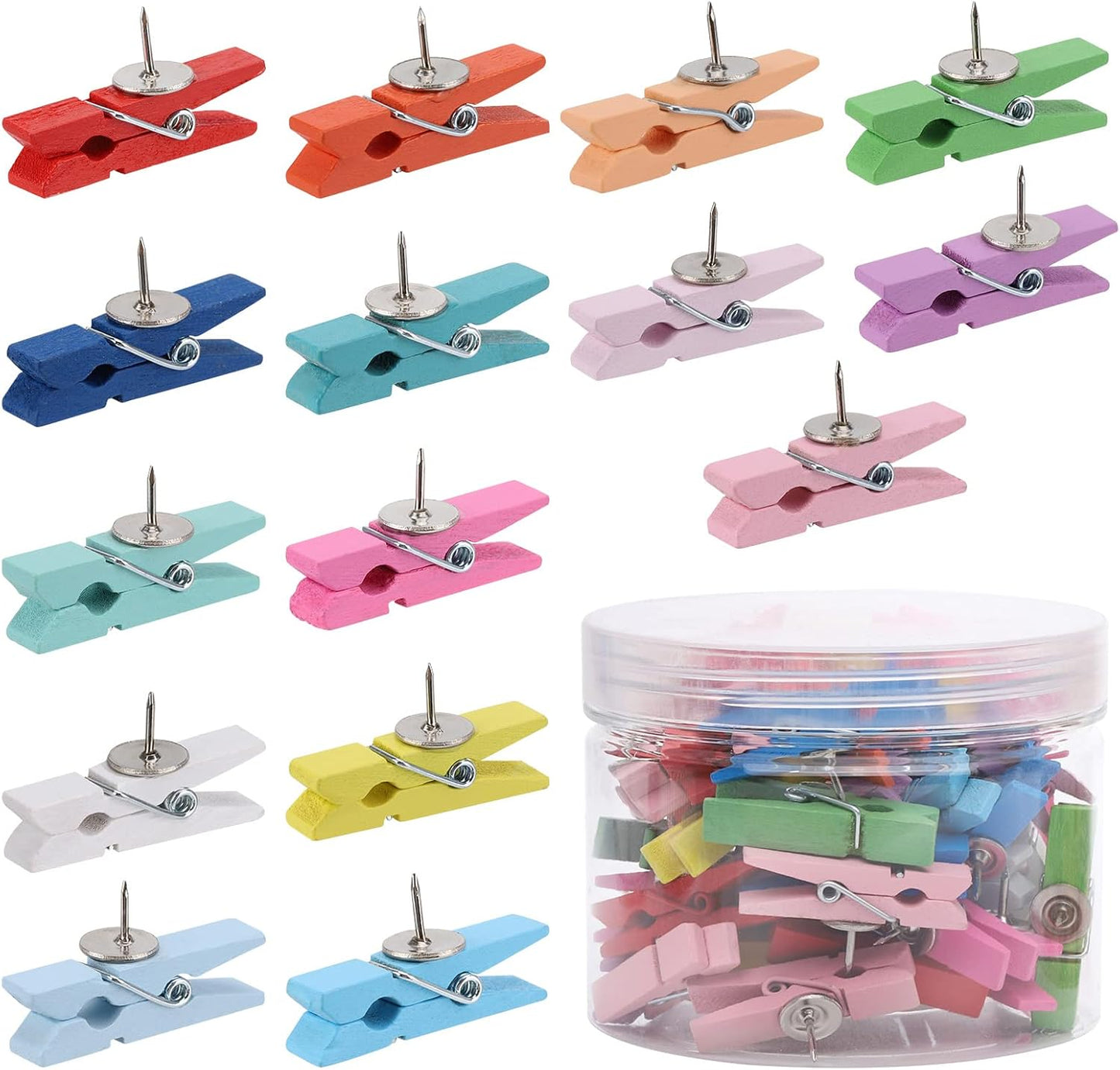 Colorful Wooden Push Pins for Artwork