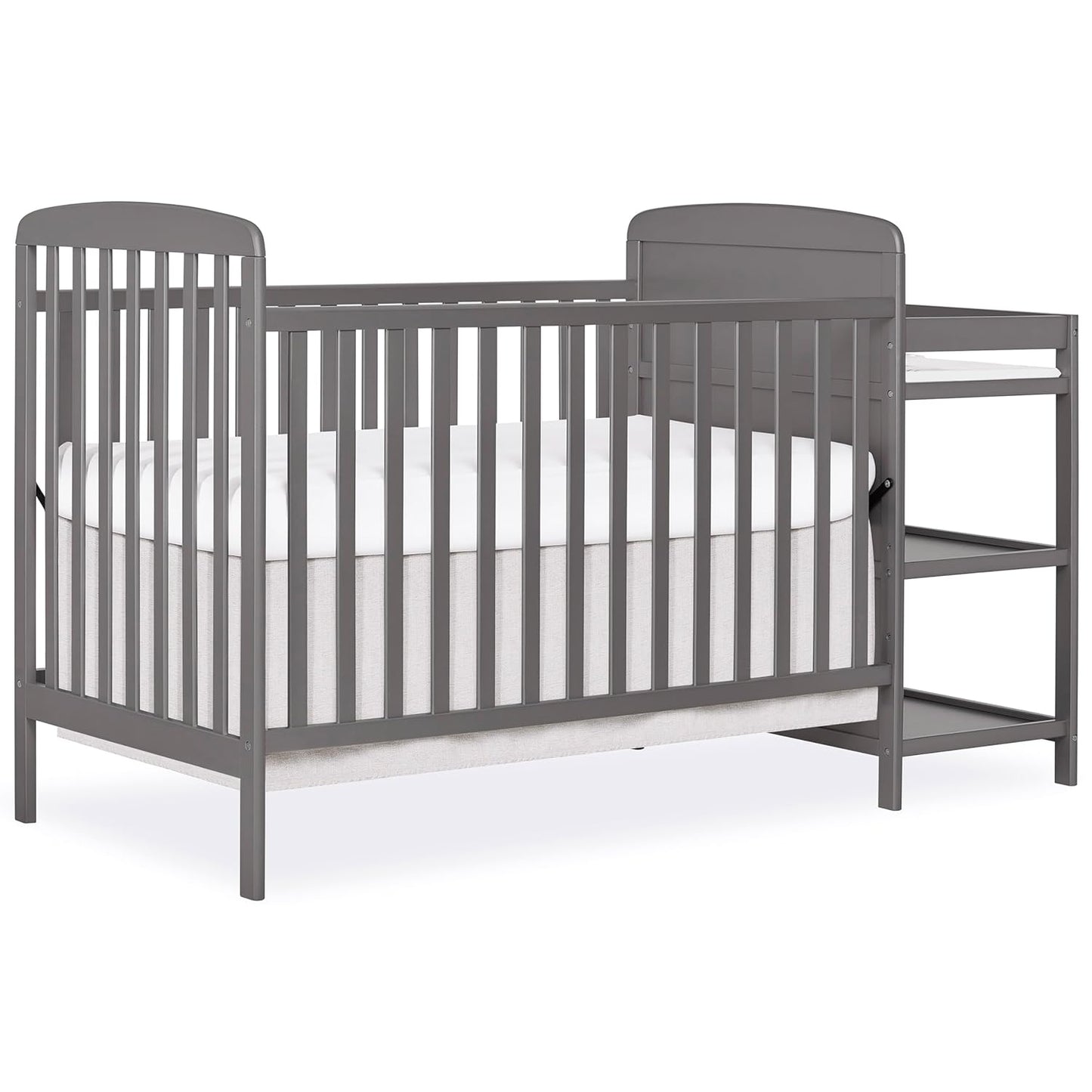 Dream On Me Anna 3-in-1 Convertible Crib & Changer in Steel Grey