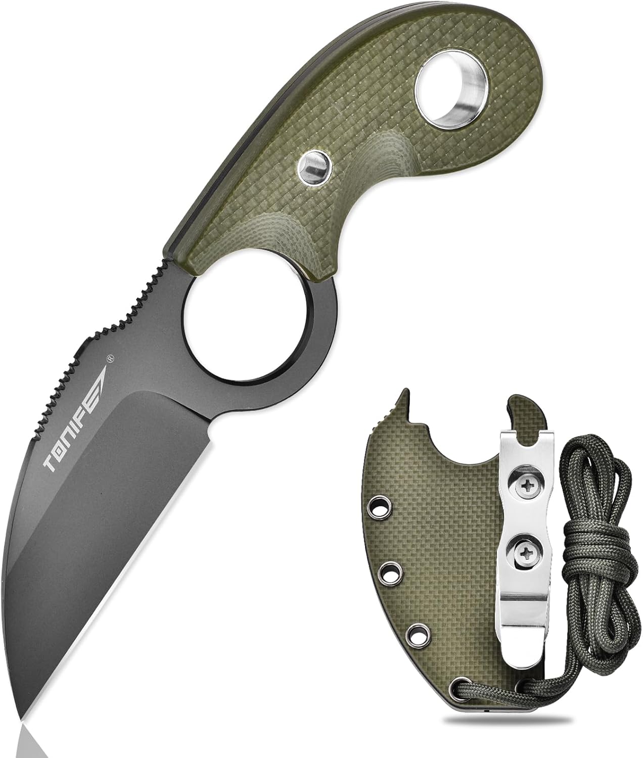 TONIFE Small Fixed Blade Knife for EDC and Camping Use