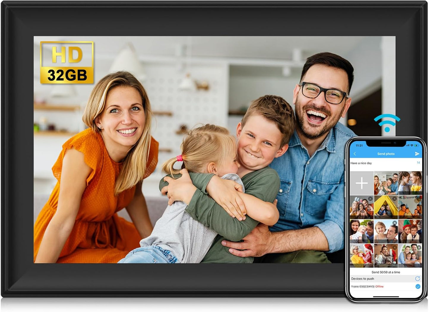 SSAWiFiFRAME Digital Picture Frame 10.1 inch for Family Memories