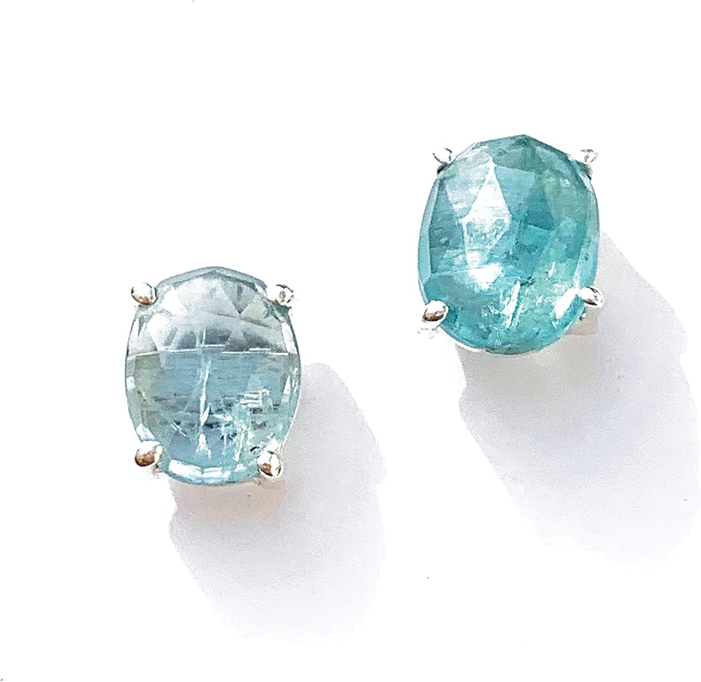 Genuine Aquamarine Earrings in 14K Gold Over Sterling Silver