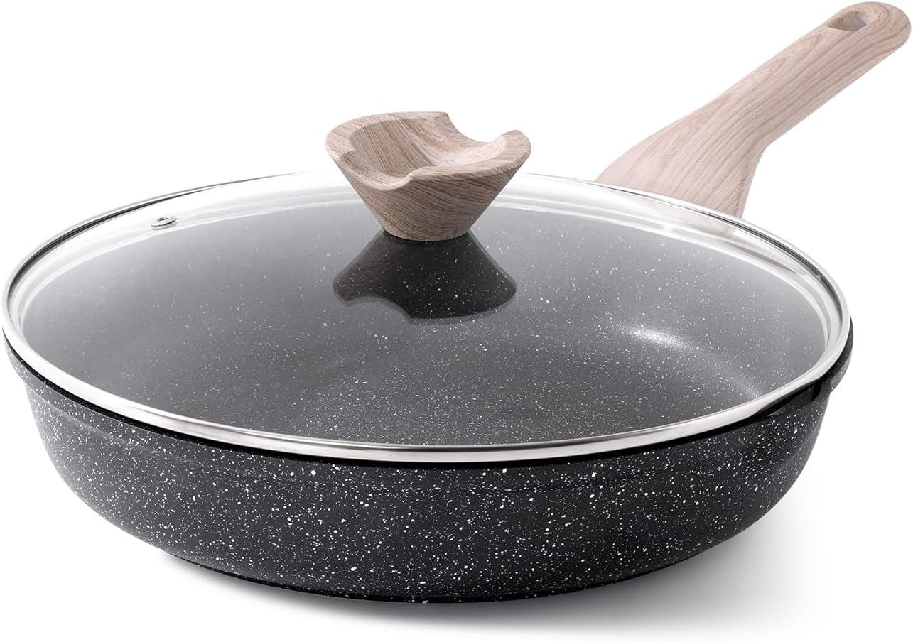 Frying Pans Nonstick with Lid, 11 Inch Skillet for All Stovetops