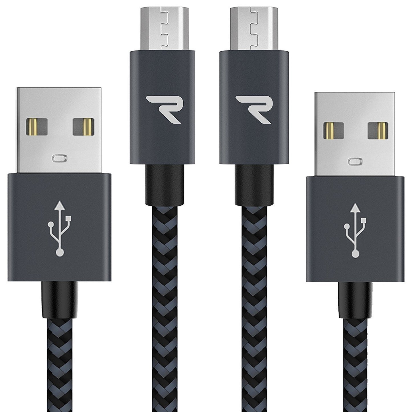 Rampow 2 Pack Micro USB Fast Charger - Sync & Charge Android Devices with QC 3.0