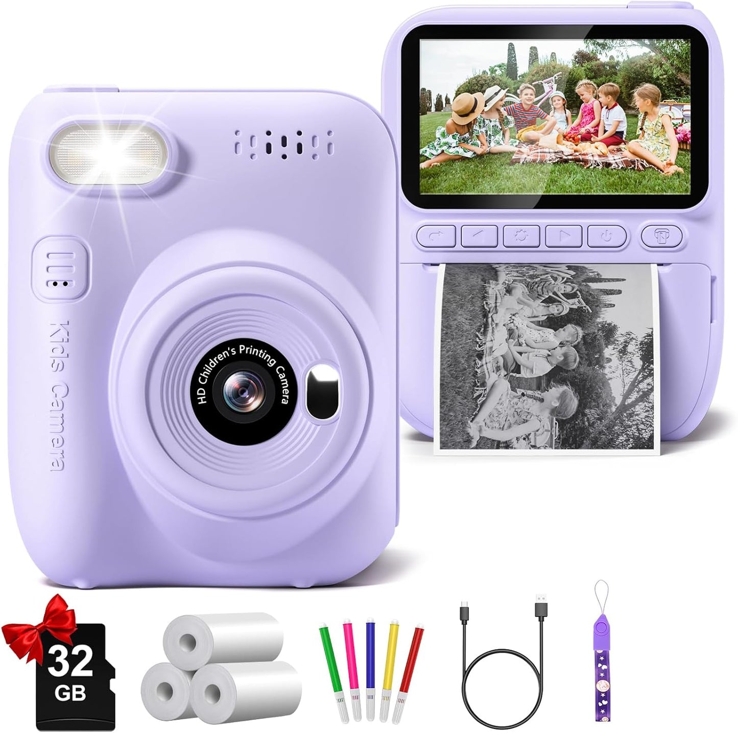 Kids Camera Instant Print with 32MP and 3.0in HD Screen
