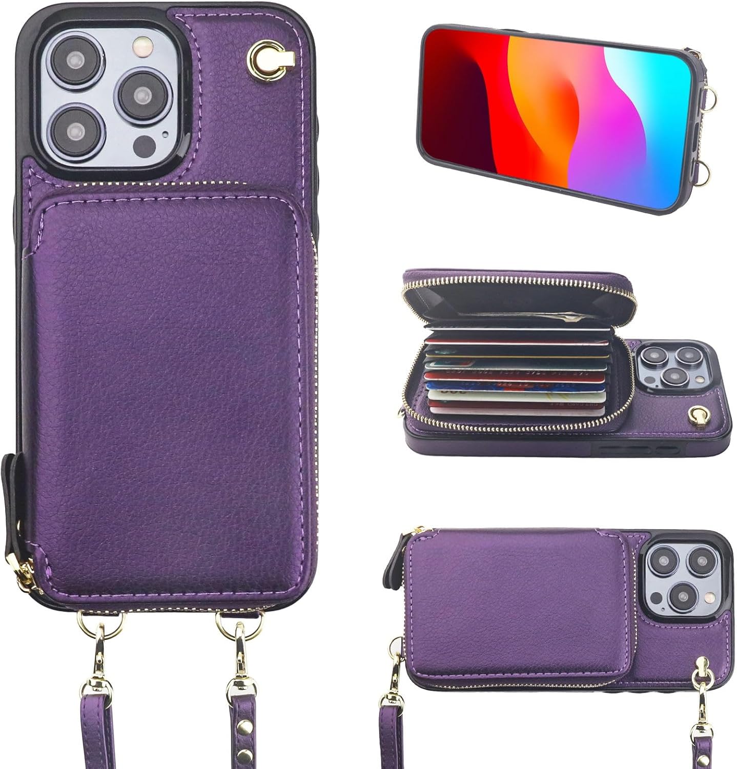 Bocasal Crossbody Wallet Case for iPhone 15 Pro Max - Stylish & Safe