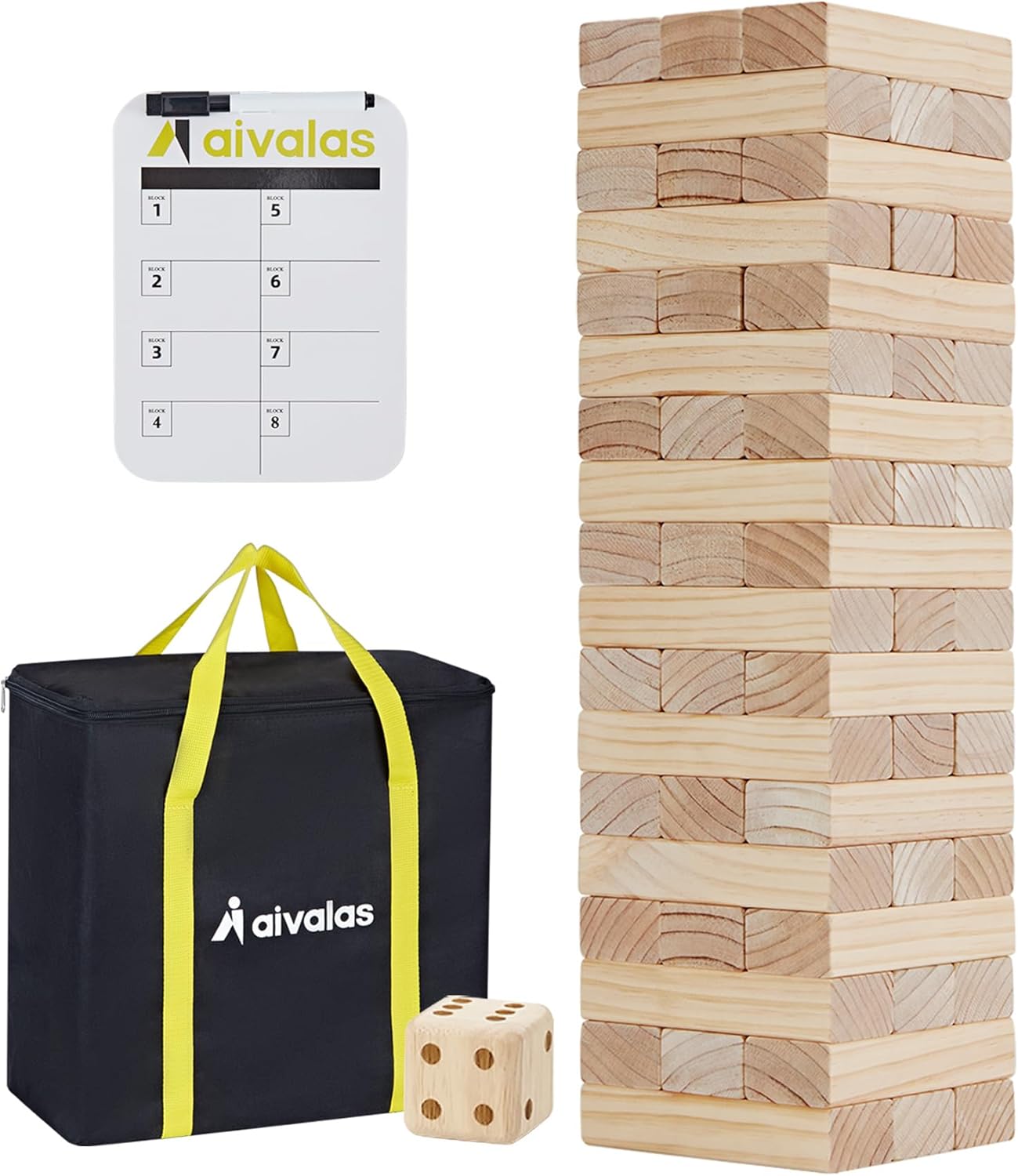Giant Timber Blocks Games for Outdoor Fun - 56 Blocks Tower