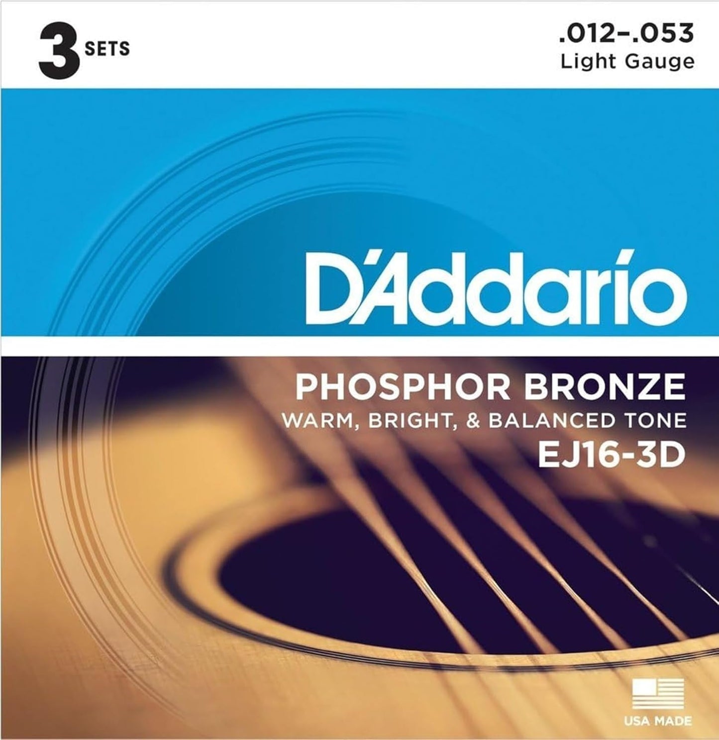 D'Addario EJ16-3D - Rich Tone 3-Pack