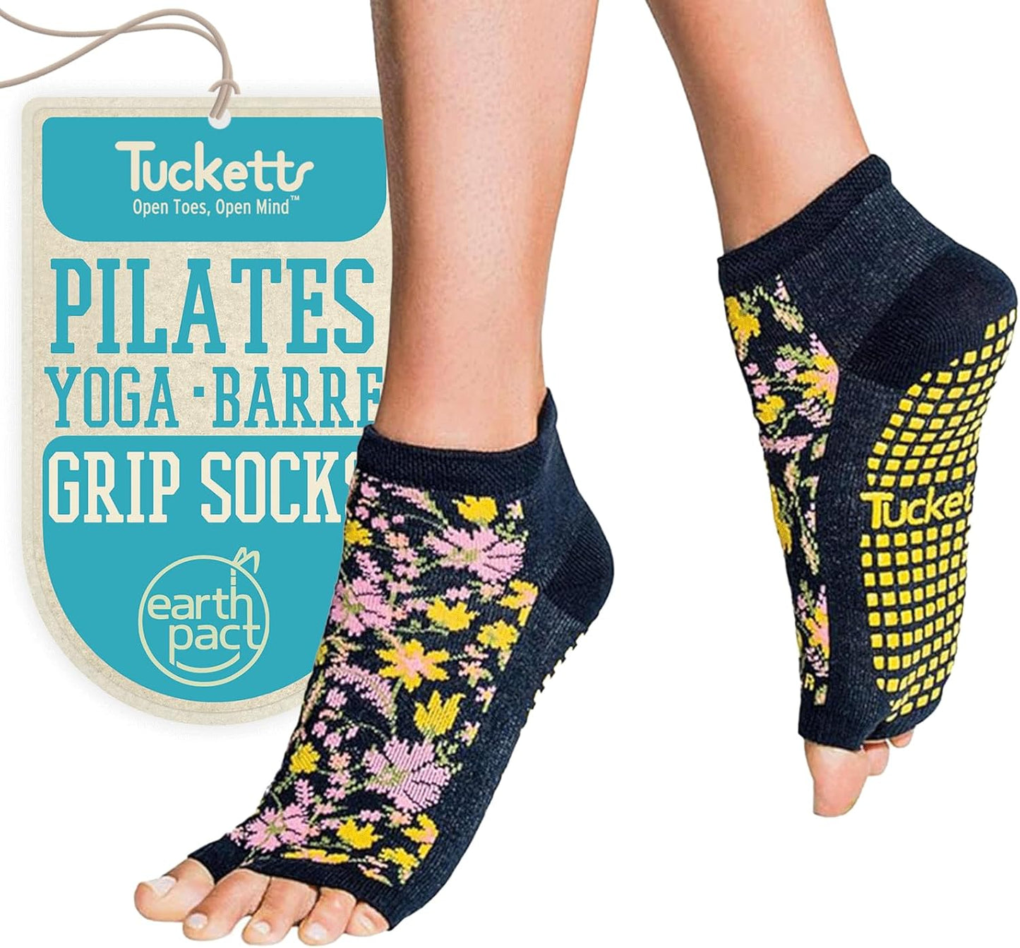 Tucketts Non-Slip Toeless Pilates Socks: Grip & Style!