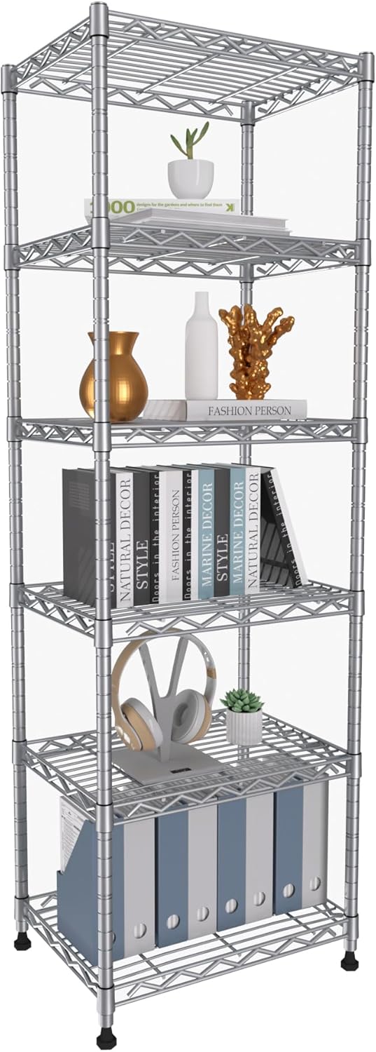 GIOTORENT 6-Tier Storage Shelves for Kitchen and Bathroom Use