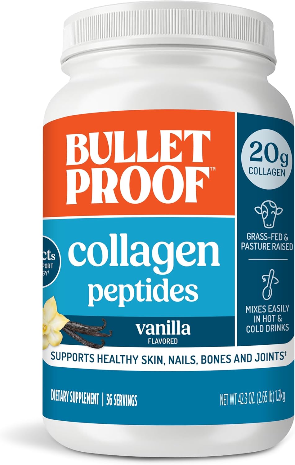 Bulletproof Vanilla Collagen Protein Powder for Healthy Skin