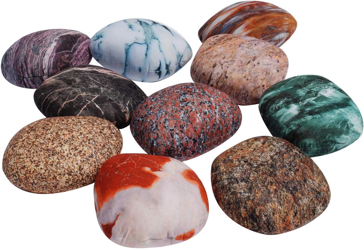 10 Pieces Set 15x15in Large Rock Pillows for Kids Rooms