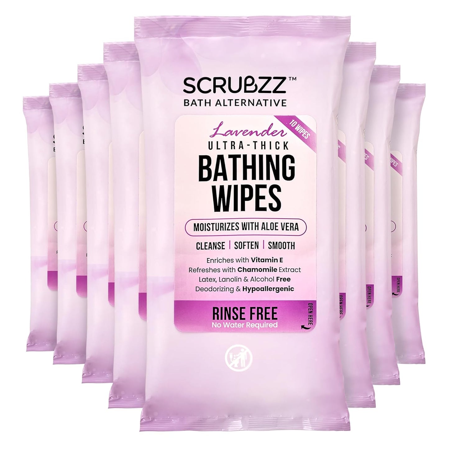 Extra Large Bath Wipes for Adults - No Rinse Cleansing Wipes