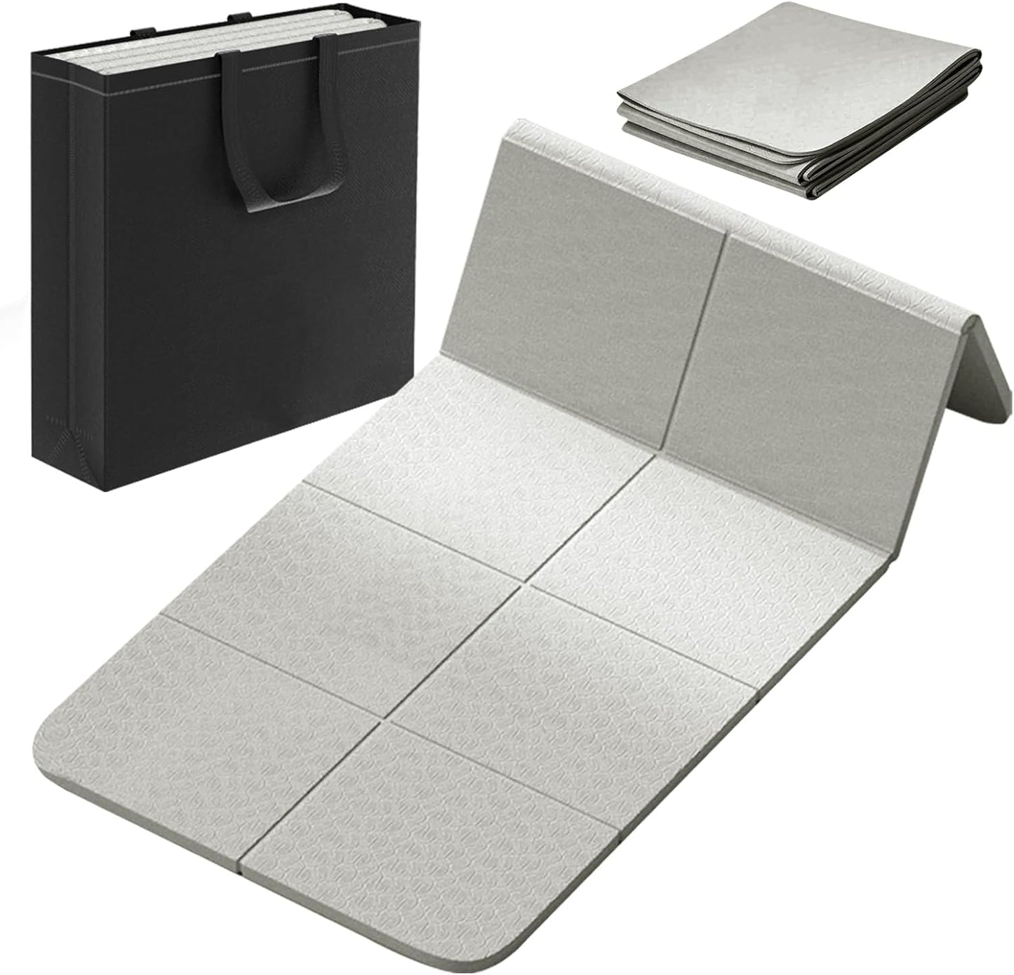 Foldable Lightweight Travel Yoga Mat - Non-Slip TPE - 72L x 24W x 0.24 Thick