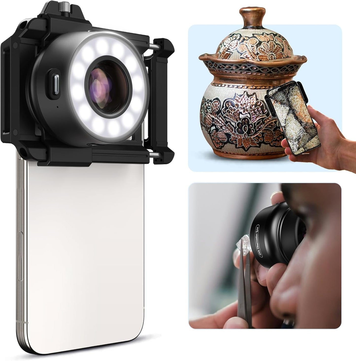 APEXEL 120X Phone Microscope Lens for Jewelry and Coins