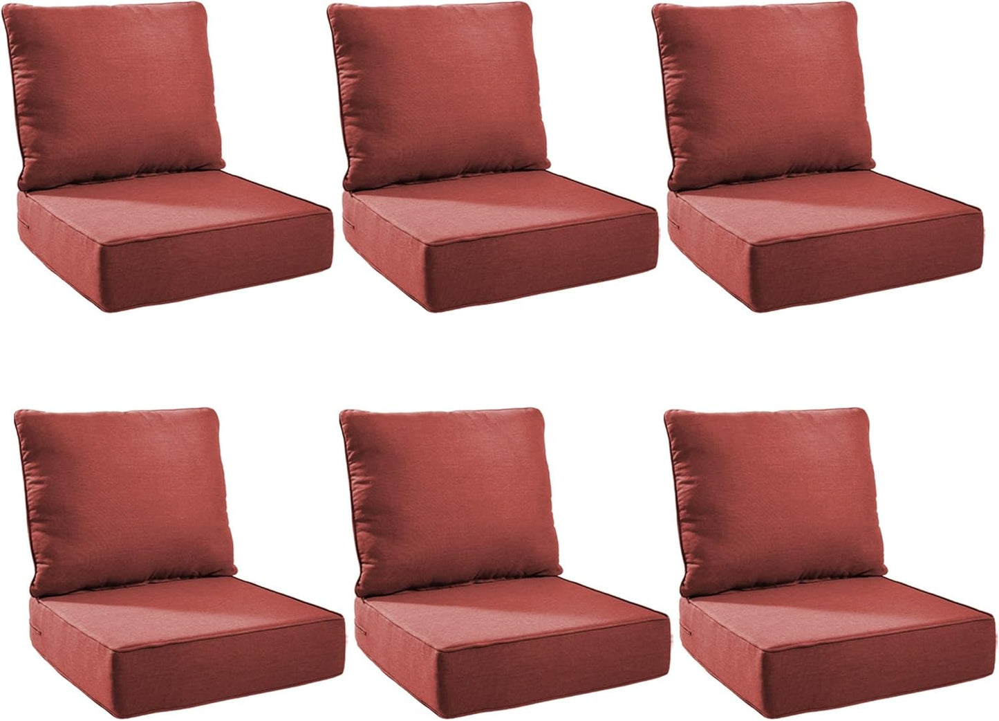Outdoor Cushion Set for Patio Furniture - 6 Inch Thick Foam