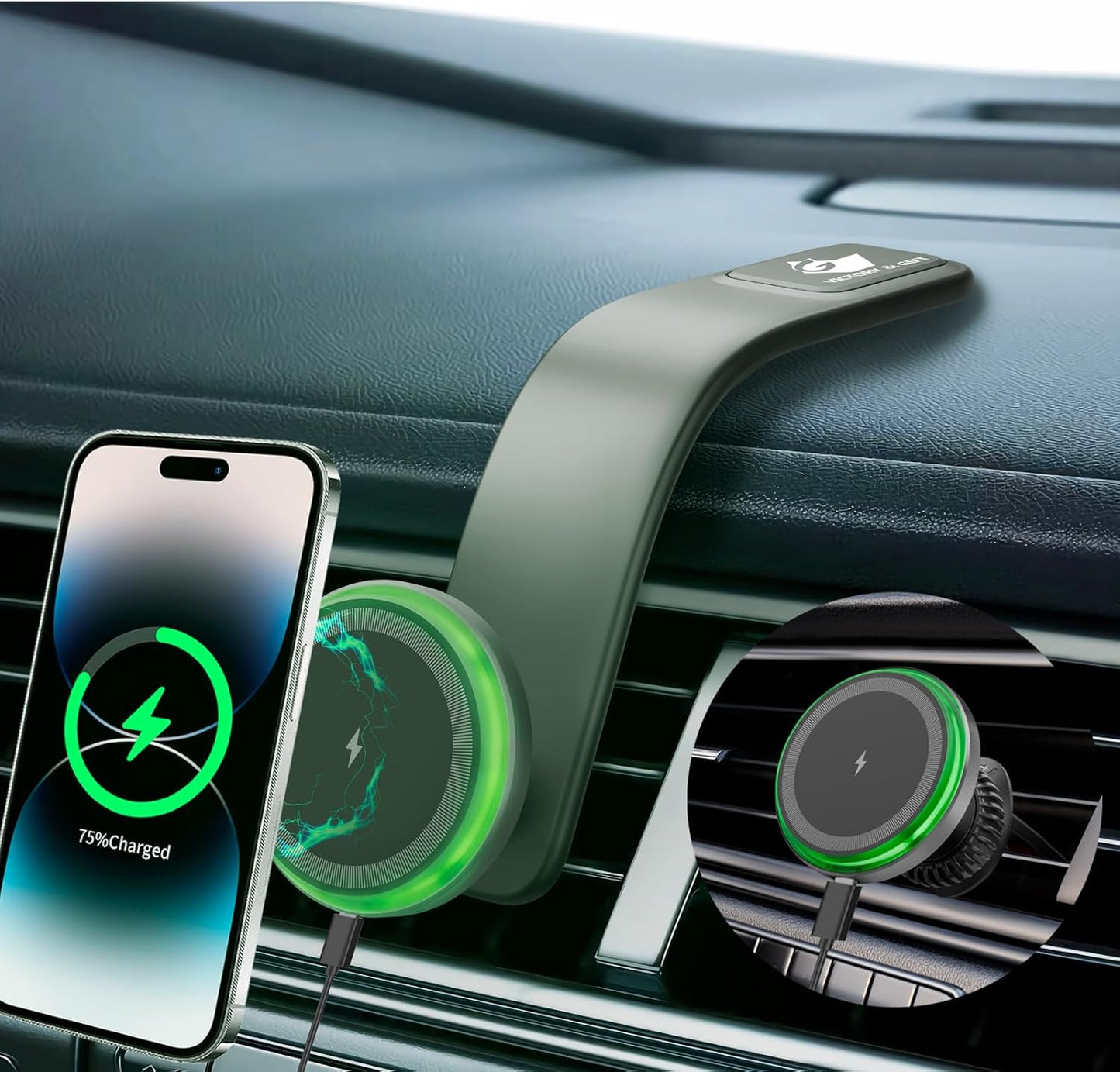 15W Magnetic Wireless Car Charger - Secure & Hands-Free