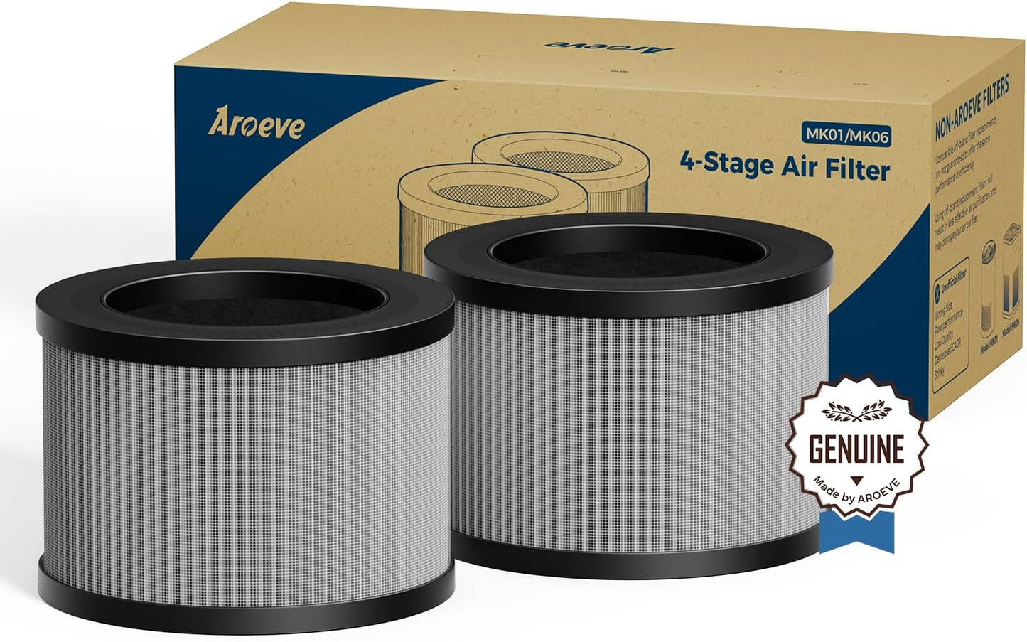 AROEVE MK01 MK06 Air Purifier Replacement Filter for Smoke Removal