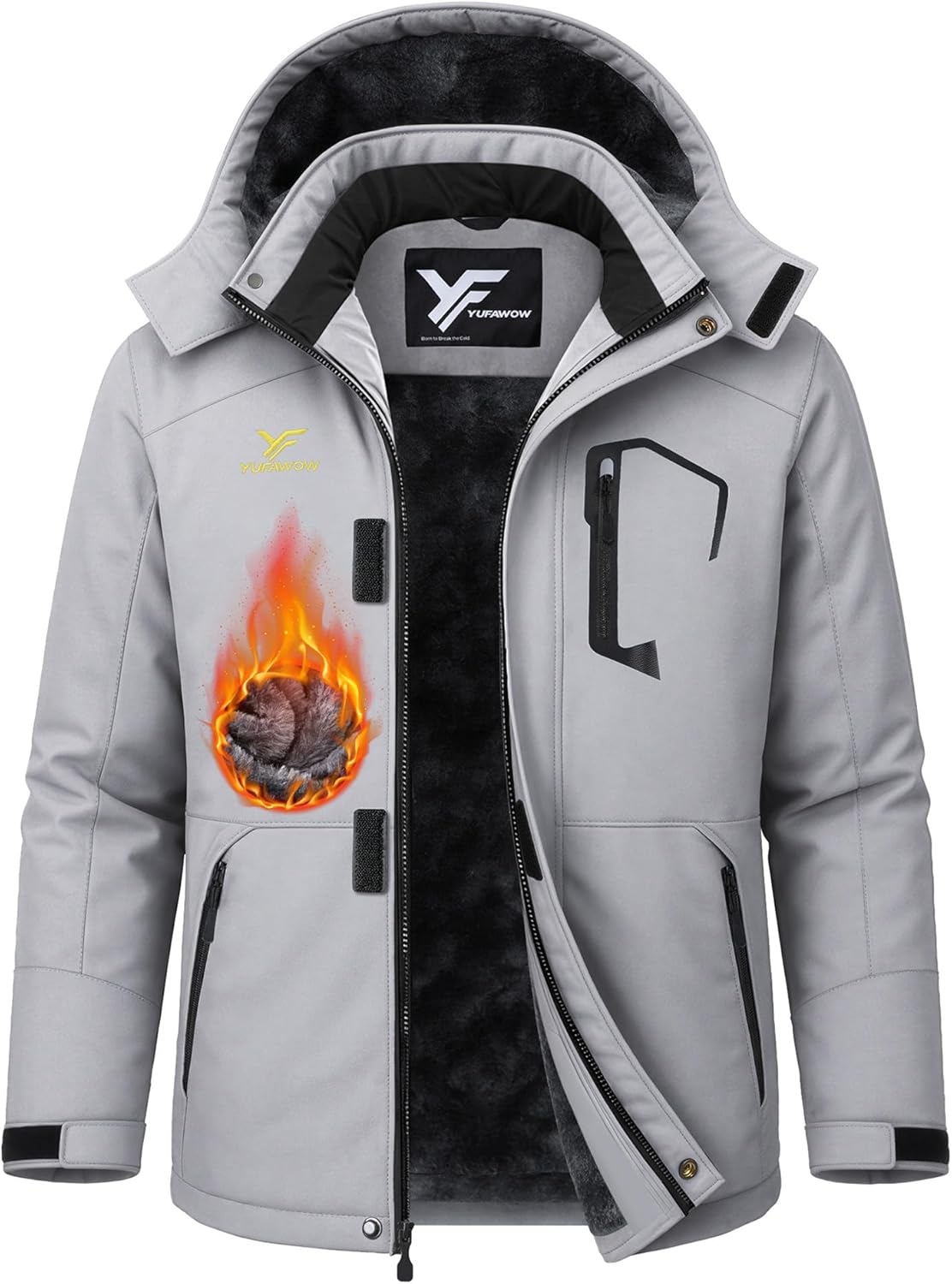 Men Winter Jacket Work Coat Waterproof Windbreaker Heavy Softshell
