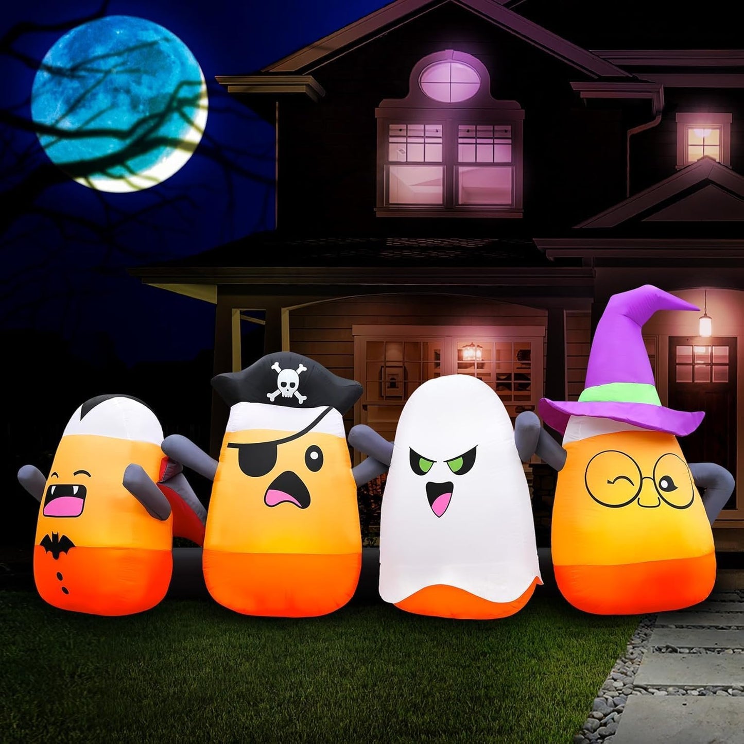 11.5FT Halloween Inflatables Candy Corn Decoration for Yard