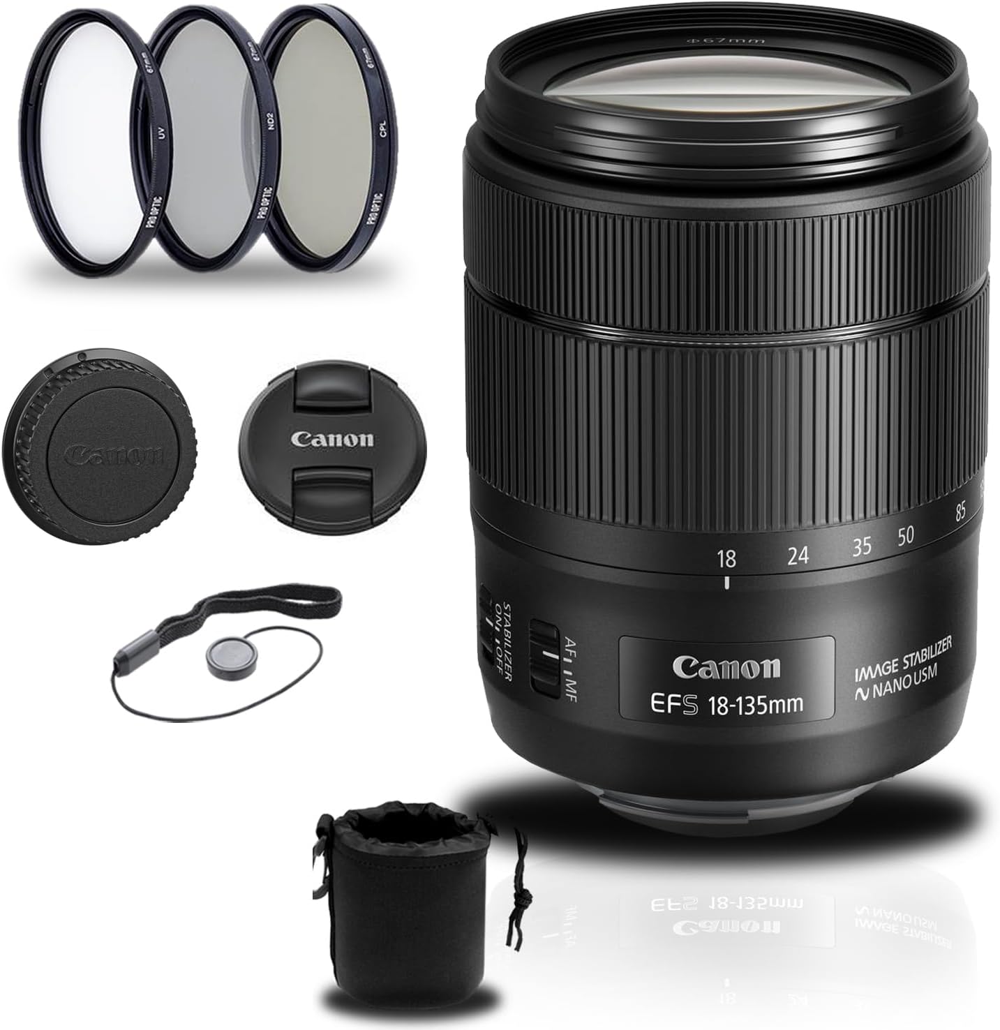 Canon EF-S 18-135mm f/3.5-5.6 IS USM Lens with Filter Kit