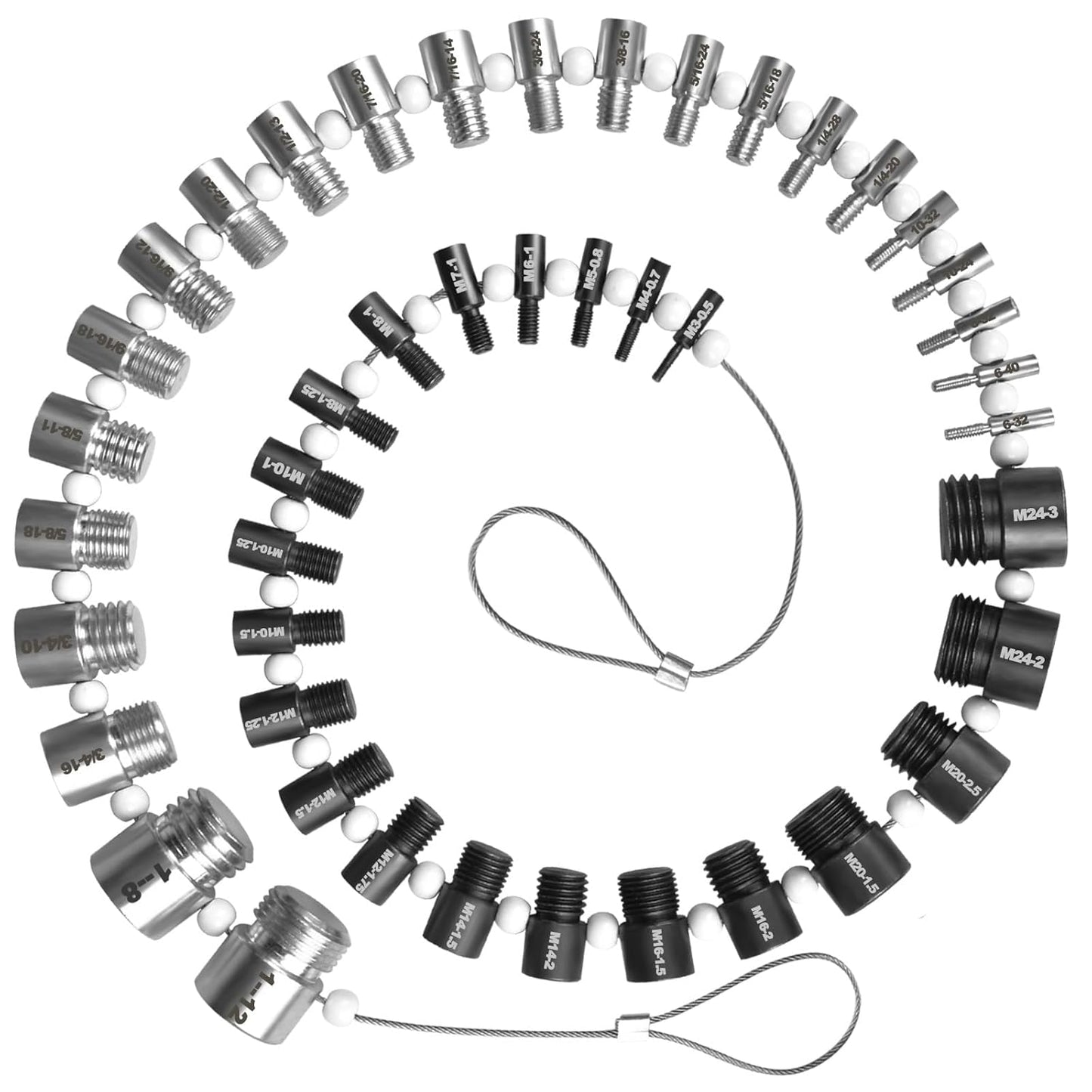 Nut and Bolt Thread Checker with 45 Male/Female Gauges for DIY