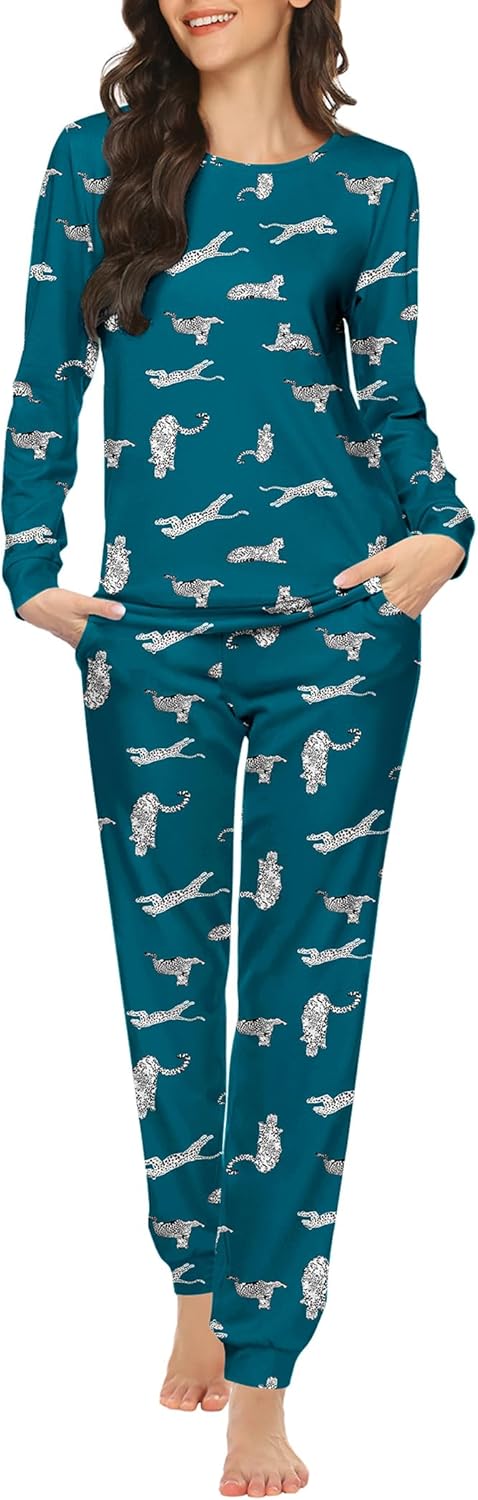 Ekouaer Womens Jogger Pajama Sets for Cozy Sleep and Lounge