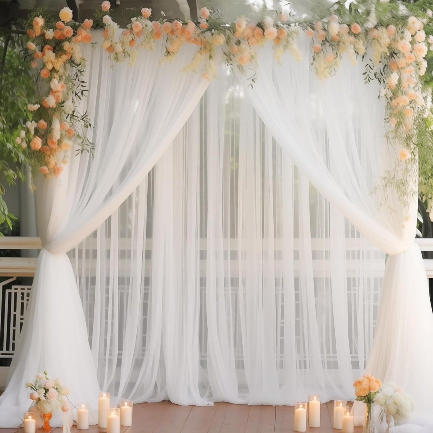 Transform Any Event with Sheer White Tulle Backdrop | Wish Care