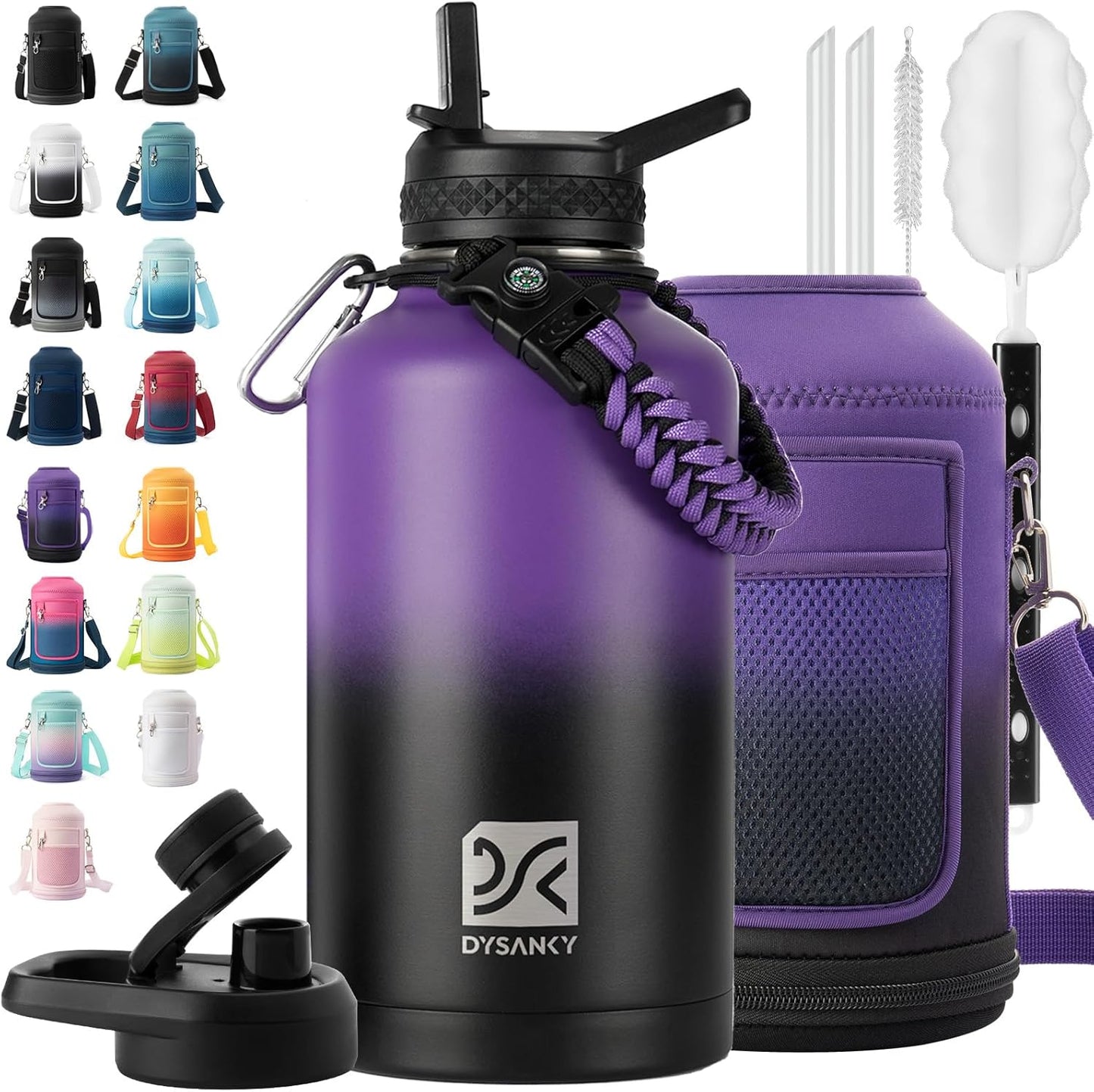 Insulated Water Bottle for Gym and Hiking - 64 oz Durable Jug