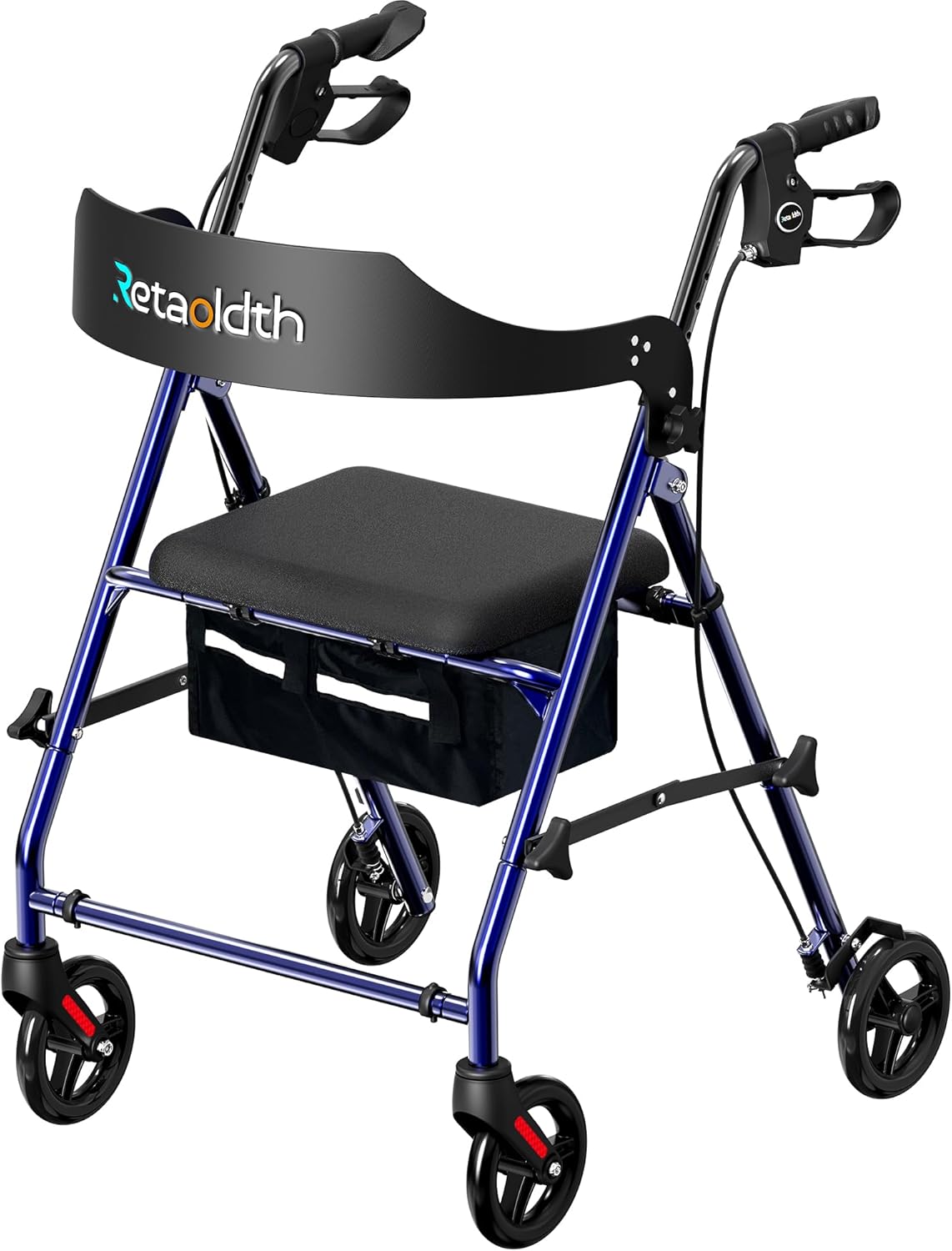 Foldable Rollator Walker with Seat for Seniors - All-Terrain Use