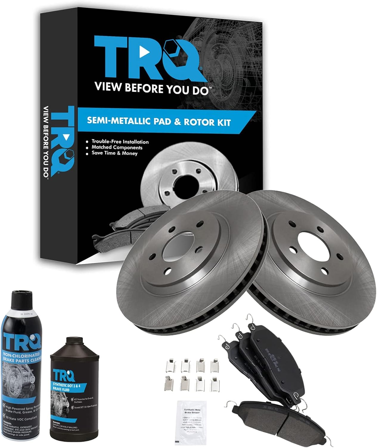 TRQ Front Brake Pad & Rotor Kit for 2005-2014 Ford Mustang