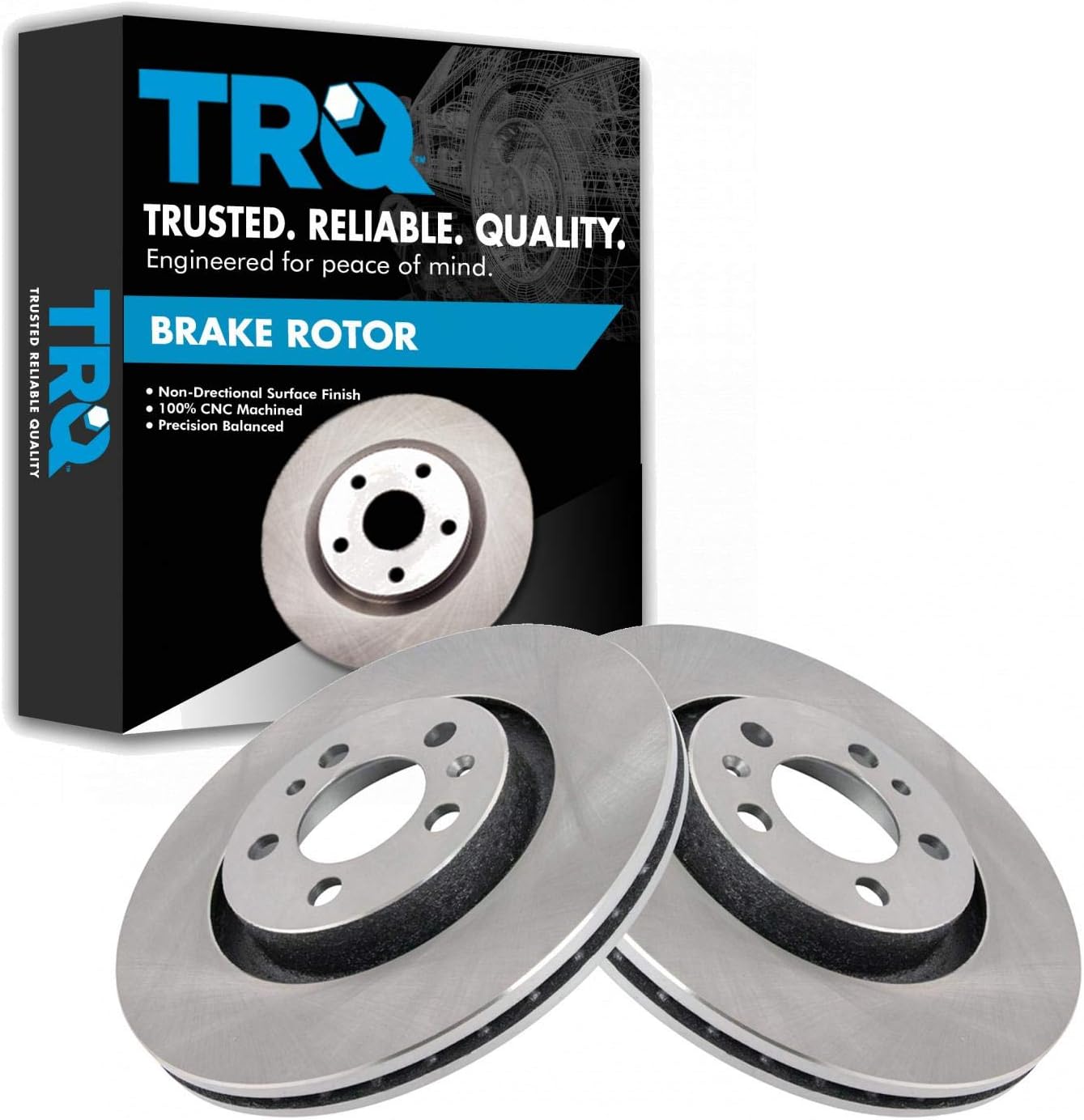 TRQ Front Brake Rotors Set for Volkswagen Beetle, Golf, Jetta