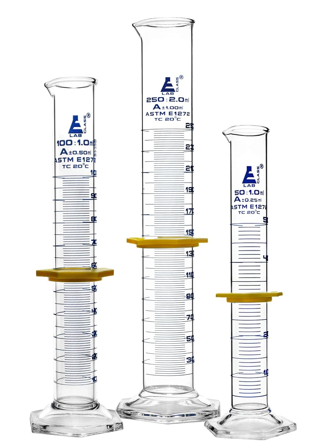 EISCO Premium Graduated Cylinder Set - Durable Borosilicate Glass
