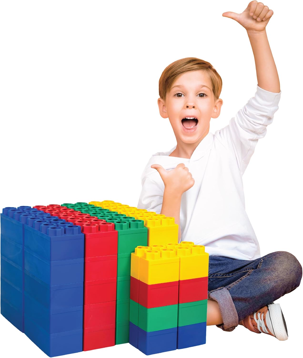 Big Blocks for Kids Ages 4-8 - Large Building Blocks Set