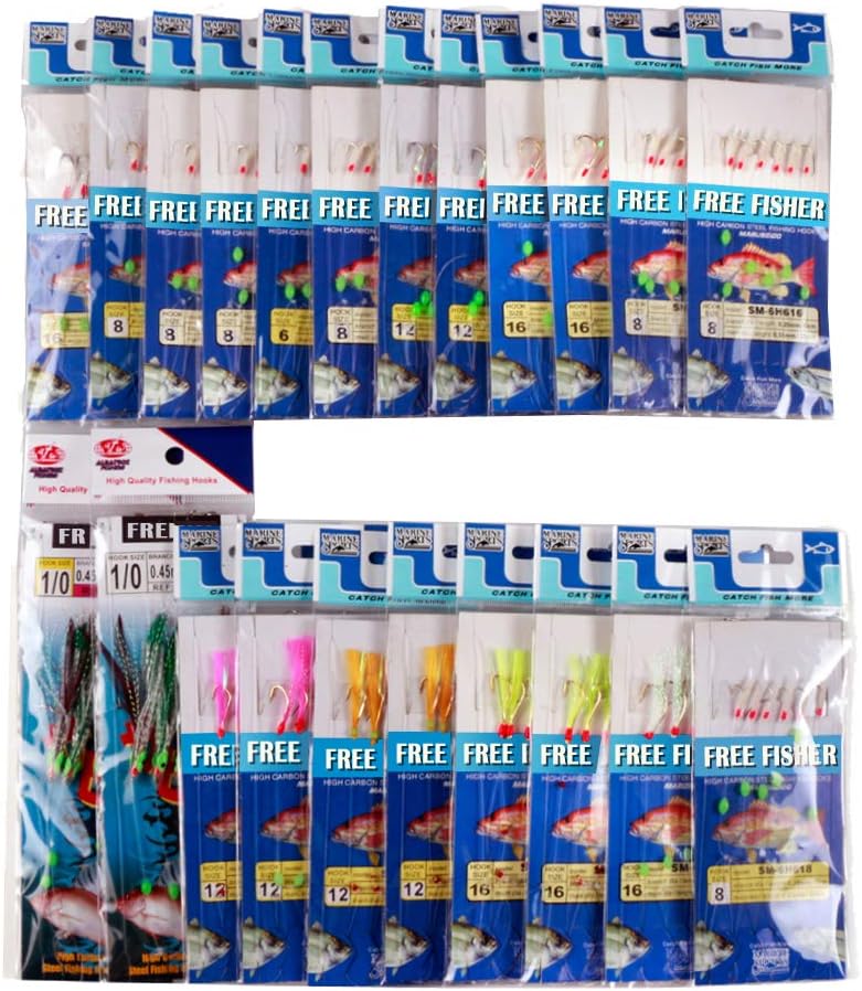 Premium 22-Pack Fishing Bait Rigs Set - Sharp Hooks, Soft Lure, Freshwater Ready!