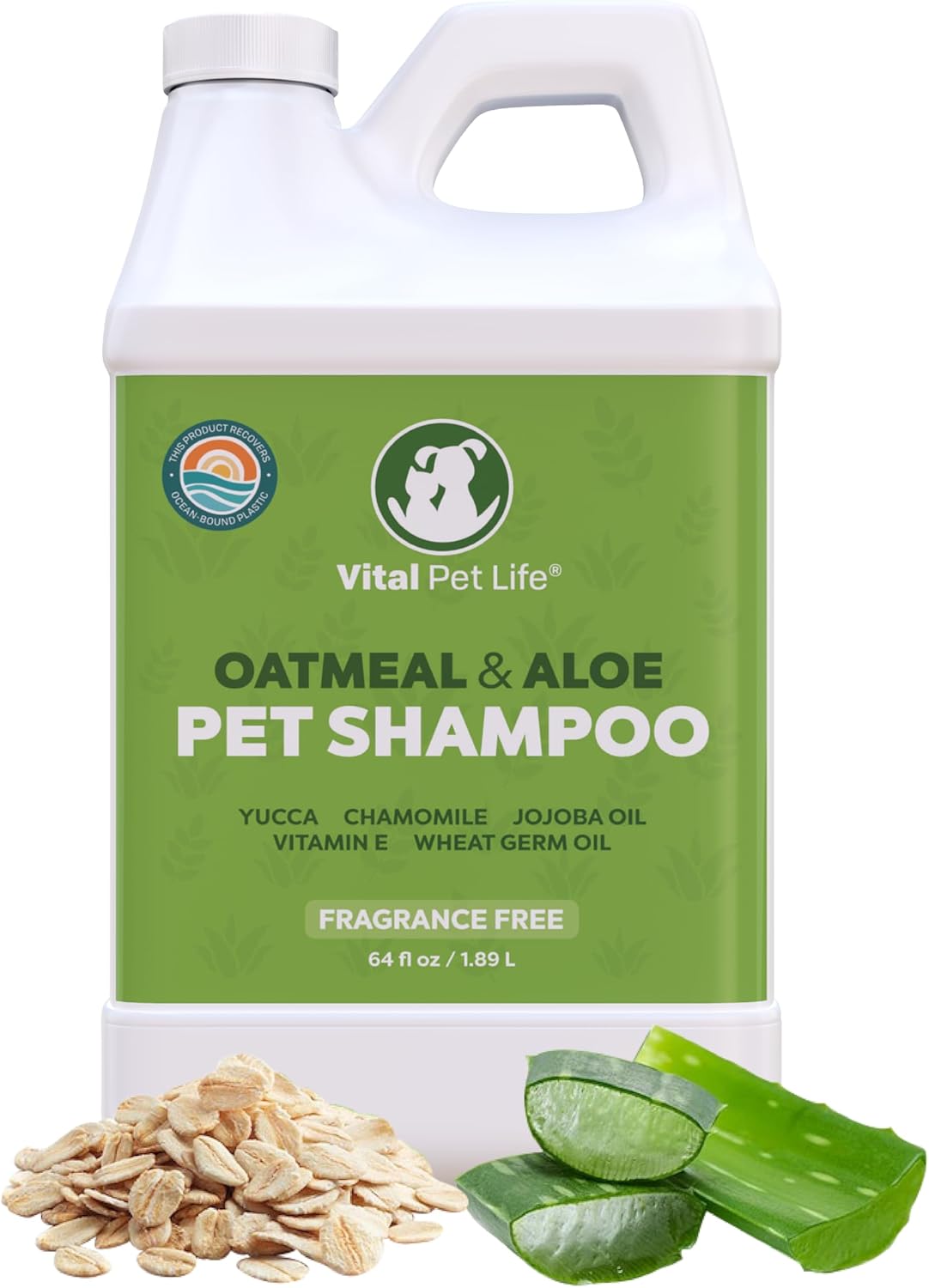 Natural Dog Shampoo with Oatmeal and Aloe Vera for Sensitive Skin